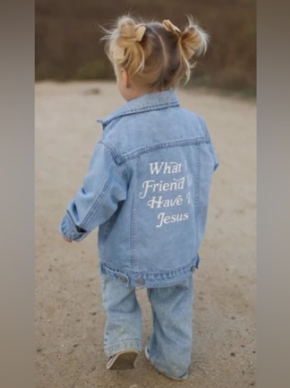 BRAND NEW WITH TAGS Kids “What a Friend in Jesus” Denim Jacket